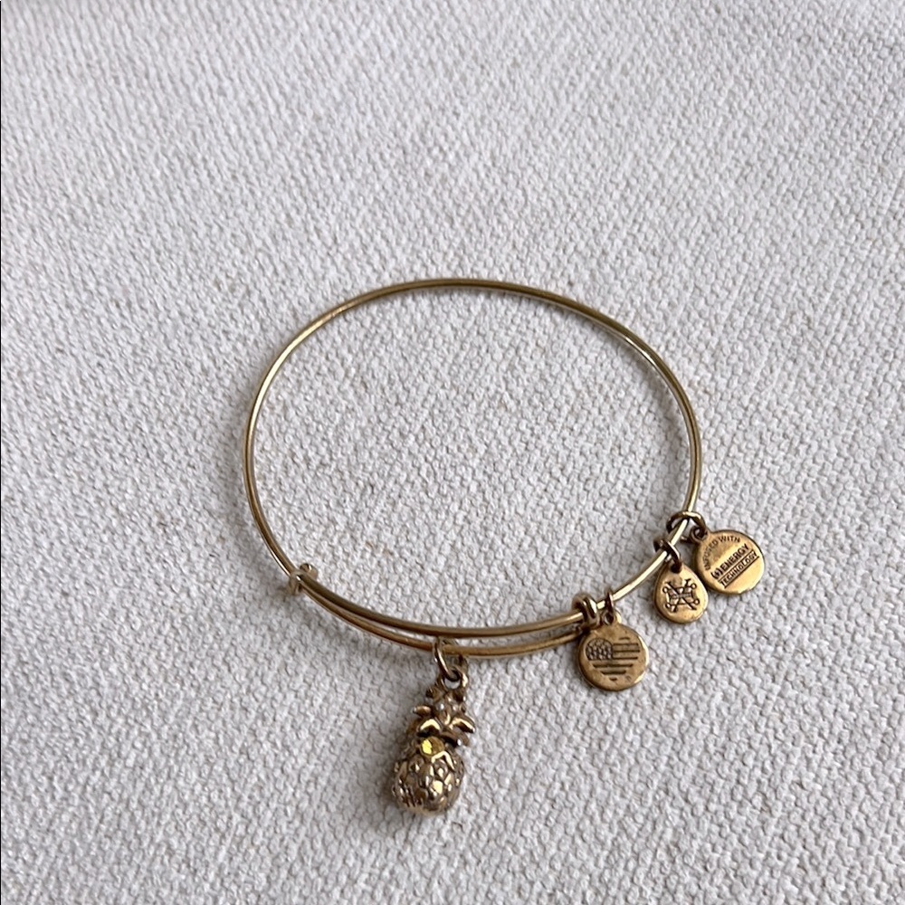 Alex and Ani Gold Pineapple Charm Bracelet